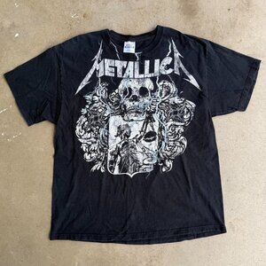 2008 METALLICA BLACK & WHITE VINTAGE BAND TEE